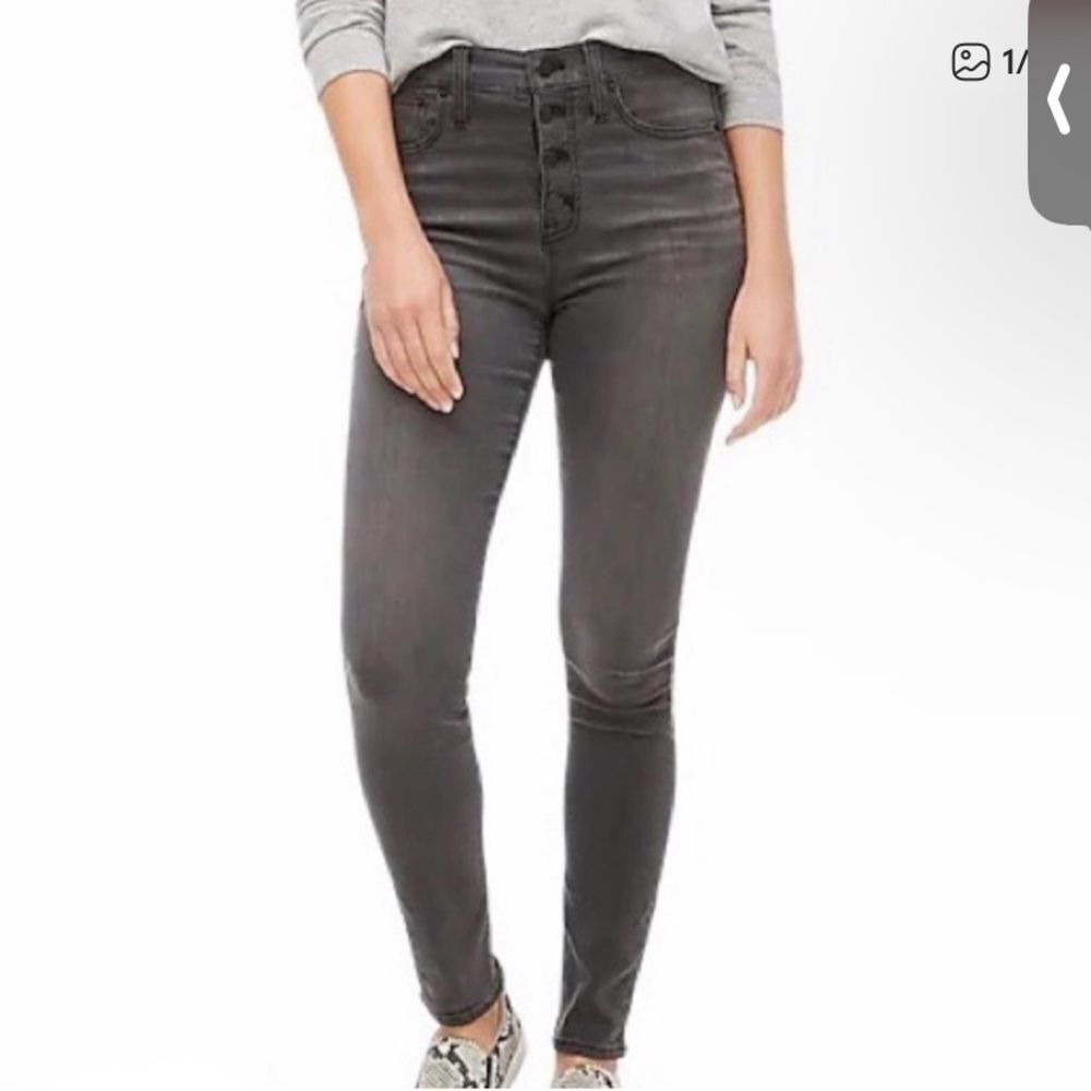J. Crew Women's Washed Black 10” High Rise Skinny Jeans